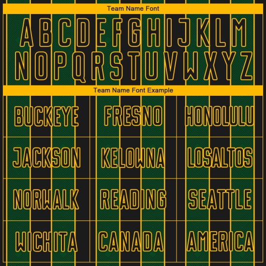 Jersey Sports Line Pinstripe Soccer Black Custom Sublimation Uniform Green-Gold