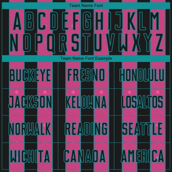 Custom Pink-Teal Uniform Sports Pinstripe Soccer Sublimation Line Black Jersey