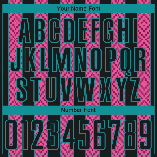 Custom Pink-Teal Uniform Sports Pinstripe Soccer Sublimation Line Black Jersey