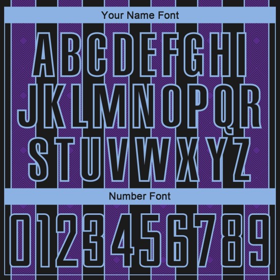 Sublimation Sports Jersey Soccer Uniform Pinstripe Blue Line Purple-Light Custom Black