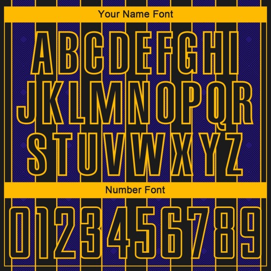 Black Uniform Sublimation Line Dark Jersey Custom Soccer Pinstripe Purple-Gold Sports