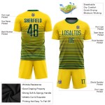 Jersey Green-White Uniform Gold Custom Soccer Sublimation