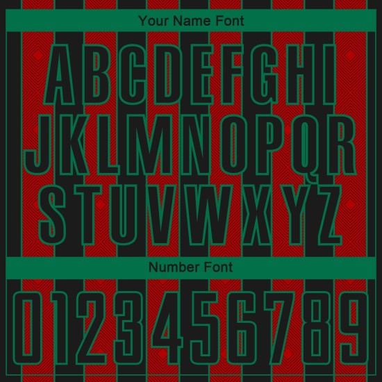 Black Sports Sublimation Soccer Red-Kelly Jersey Green Line Uniform Custom Pinstripe