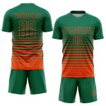 Uniform Pinstripe Orange Green Custom Soccer Jersey Kelly Sublimation Fade Fashion