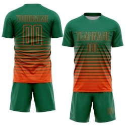 Uniform Pinstripe Orange Green Custom Soccer Jersey Kelly Sublimation Fade Fashion