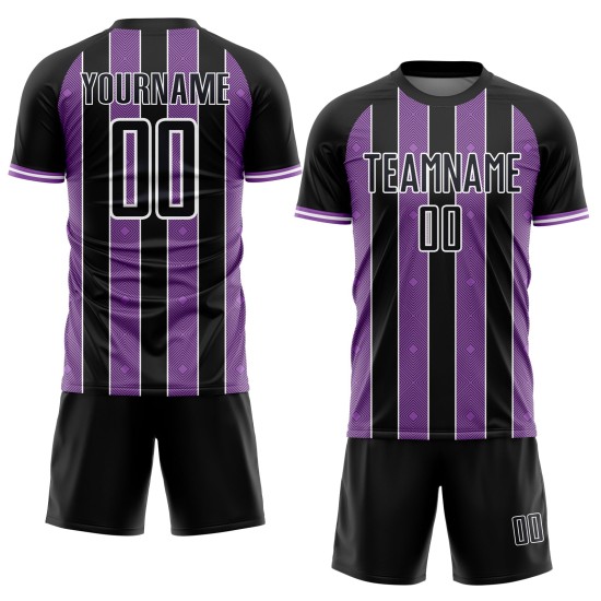 Soccer Medium Jersey Line Custom Uniform Sports Purple-White Black Pinstripe Sublimation
