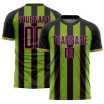Soccer Sublimation Green-Pink Neon Pinstripe Custom Jersey Uniform Line Black Sports
