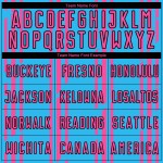 Sky Soccer Jersey Blue Pinstripe Pink-Black Uniform Sublimation Custom