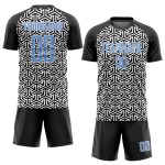 Soccer Uniform Jersey Custom Light Blue-White Black Sublimation