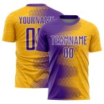 Custom Soccer Jersey Uniform Purple-White Gold Arrow Gradient Sublimation