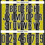Custom Yellow-White Line Uniform Sublimation Light Black Pinstripe Sports Jersey Soccer