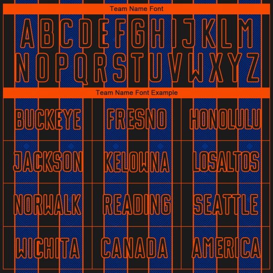 Royal-Orange Jersey Black Uniform Sports Sublimation Pinstripe Custom Soccer Line