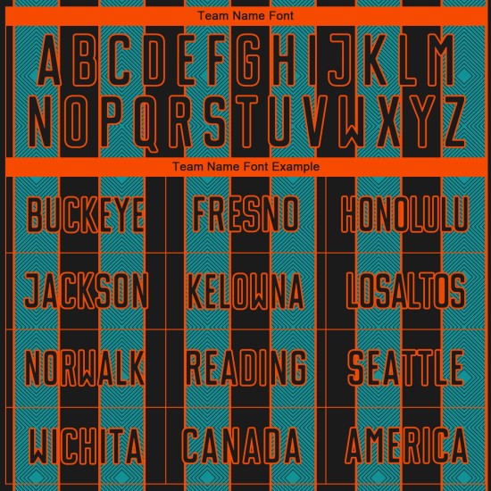 Teal-Orange Soccer Jersey Custom Black Pinstripe Sublimation Uniform Sports Line