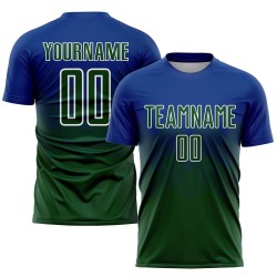 Uniform Jersey Sublimation Custom Green-White Royal Soccer