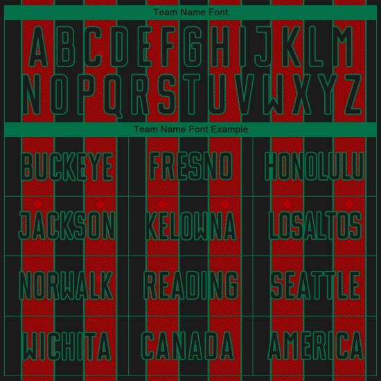 Black Sports Sublimation Soccer Red-Kelly Jersey Green Line Uniform Custom Pinstripe