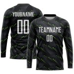 Sublimation White-Kelly Green Soccer Jersey Uniform Custom Black