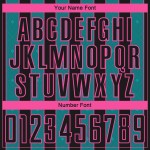 Sublimation Uniform Jersey Custom Sports Pinstripe Black Teal-Pink Soccer Line