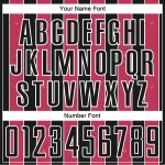 Jersey Neon Sublimation Custom Sports Pinstripe Line Soccer Uniform Black Pink-White