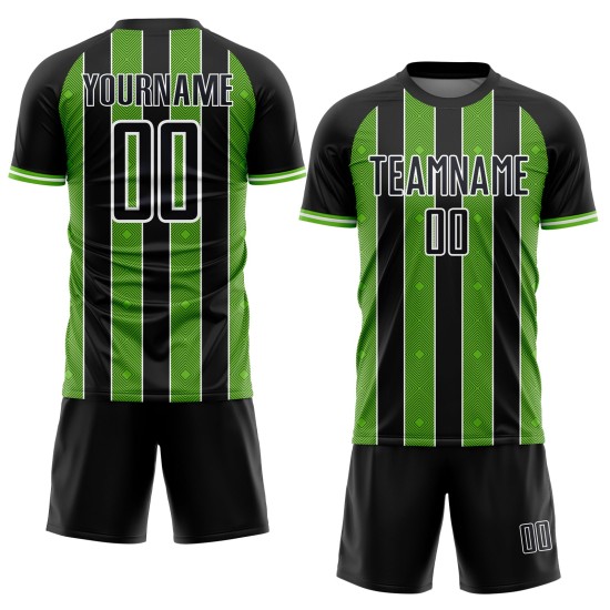 Jersey Custom Line Sublimation Green-White Black Pinstripe Uniform Sports Aurora Soccer