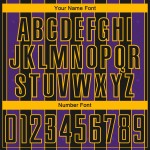 Sublimation Soccer Custom Purple-Gold Sports Line Black Uniform Jersey Pinstripe