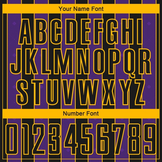 Sublimation Soccer Custom Purple-Gold Sports Line Black Uniform Jersey Pinstripe