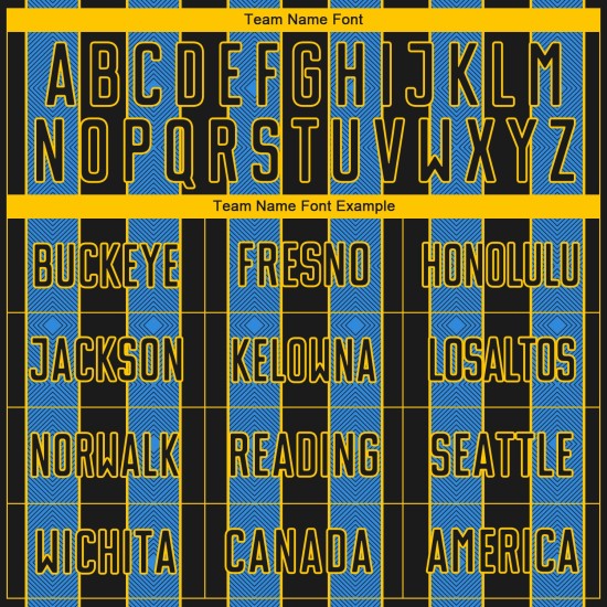 Powder Soccer Sports Line Sublimation Blue-Yellow Custom Pinstripe Uniform Black Jersey