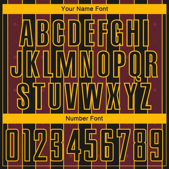 Burgundy-Gold Sports Soccer Custom Jersey Line Pinstripe Sublimation Uniform Black