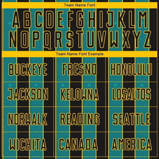 Teal-Yellow Uniform Soccer Line Custom Sports Jersey Sublimation Pinstripe Black