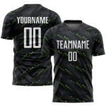 Sublimation White-Kelly Green Soccer Jersey Uniform Custom Black