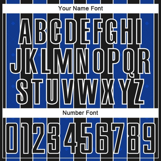 Black Blue-White Jersey Custom Sports Uniform Soccer Thunder Line Pinstripe Sublimation