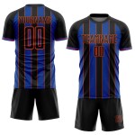 Blue-Orange Sublimation Uniform Thunder Jersey Pinstripe Sports Black Soccer Line Custom Blue-Orange Sublimation Uniform Thunder Jersey Pinstripe Sports Black Soccer Line Custom