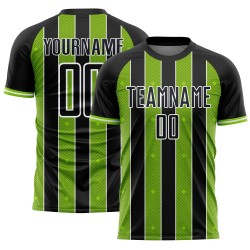 Line Uniform Green-White Custom Jersey Black Pinstripe Soccer Sublimation Neon Sports