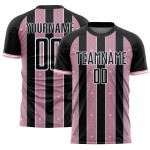 Line Sublimation Black Jersey Light Uniform Custom Pinstripe Pink-White Soccer Sports