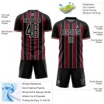 Line Uniform Sports Pinstripe Jersey Custom Soccer Crimson-White Sublimation Black