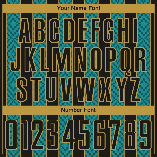 Soccer Pinstripe Sublimation Line Black Gold Teal-Old Sports Jersey Uniform Custom