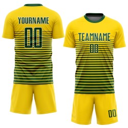 Jersey Green-White Uniform Gold Custom Soccer Sublimation