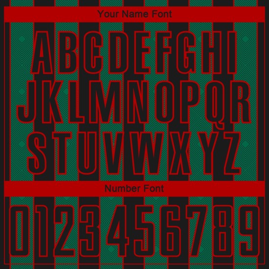 Custom Pinstripe Soccer Uniform Sublimation Kelly Jersey Sports Green-Red Line Black