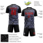 Black Soccer Red-Purple Uniform Custom Jersey Third Sublimation