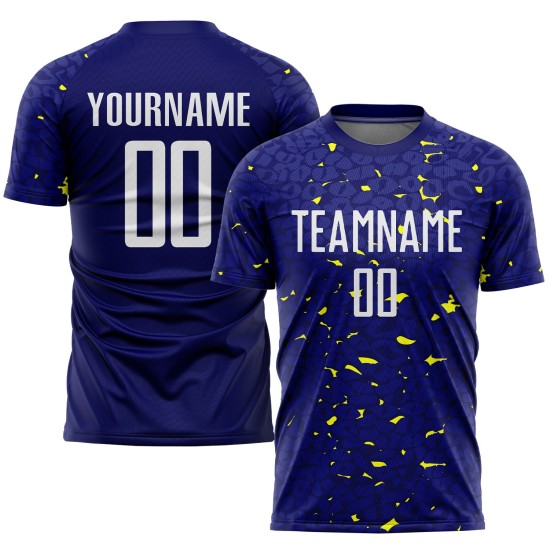 Custom Sublimation Navy Uniform Jersey Soccer White-Gold