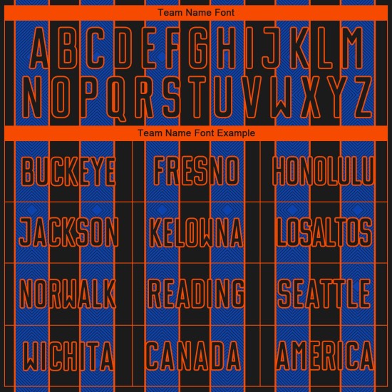 Blue-Orange Sublimation Uniform Thunder Jersey Pinstripe Sports Black Soccer Line Custom Blue-Orange Sublimation Uniform Thunder Jersey Pinstripe Sports Black Soccer Line Custom