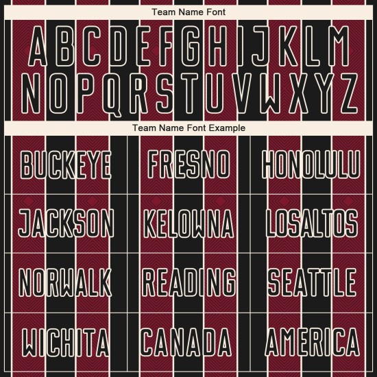 Pinstripe Uniform Crimson-Cream Line Black Sports Jersey Soccer Sublimation Custom