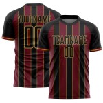 Crimson-Old Jersey Line Uniform Sports Black Custom Soccer Gold Sublimation Pinstripe