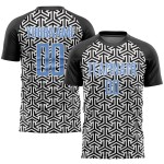 Soccer Uniform Jersey Custom Light Blue-White Black Sublimation